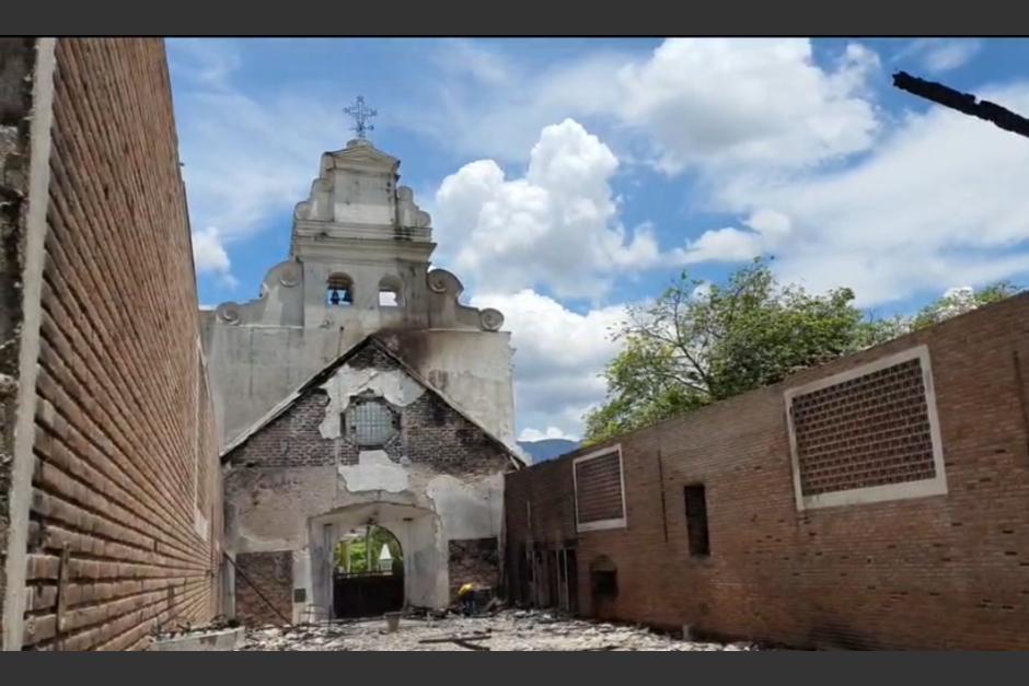 El templo es evaluado por una delegación de la Coordinadora Nacional para la Reducción de Desastres. (Captura Video)