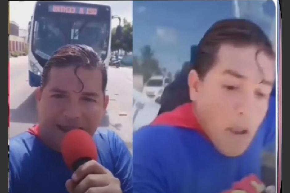 El hombre no calcul&oacute; de forma correcta la distancia, pero termin&oacute; golpeado por el autob&uacute;s. (Captura Video)