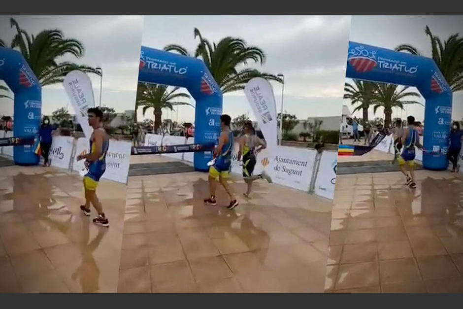 En el triatl&oacute;n de Espa&ntilde;a, el corredor celebr&oacute; antes de tiempo y perdi&oacute; la carrera. (Foto: Unotv)