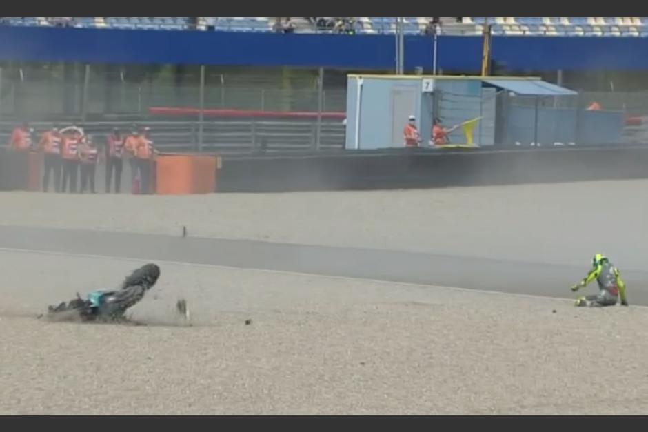 Rossi salió ileso del accidente. (Foto: Captura de pantalla)