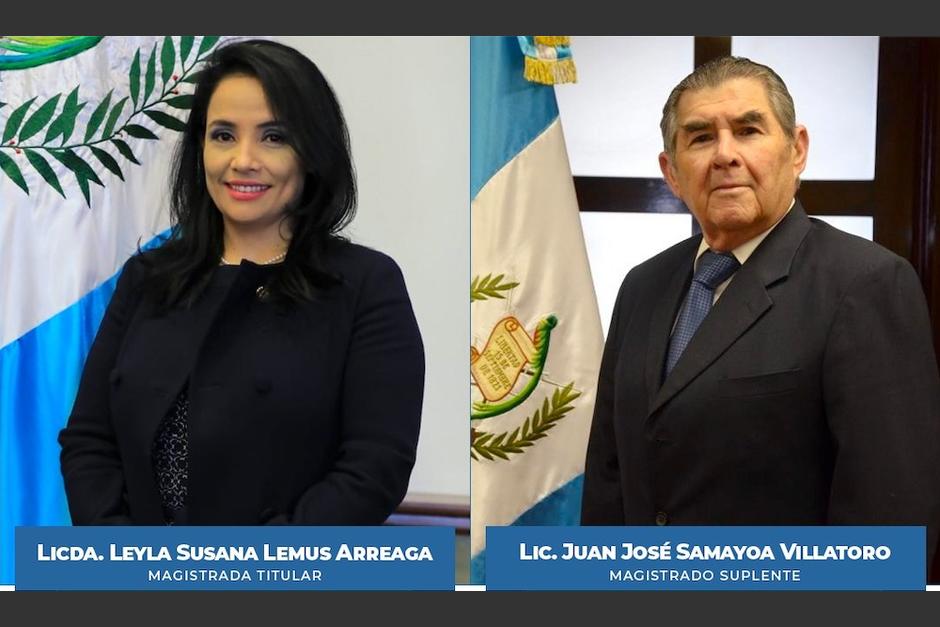 Leyla Lemus y Juan Samayoa fueron designados por el Ejecutivo para representarlos como magistrados (titular y suplente) ante la CC. (Foto: Presidencia)