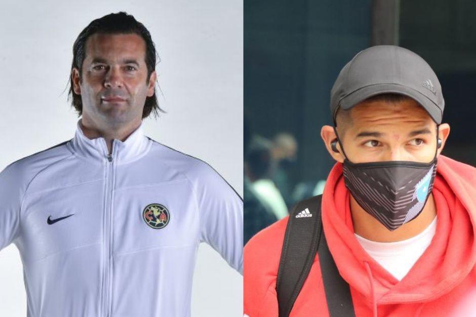 Santiago Solari, entrenador del América de México, aconsejó a Antonio "El Chucho" López qué hacer en su debut en la Selección Nacional de Guatemala. (Foto: Fedefut / América )