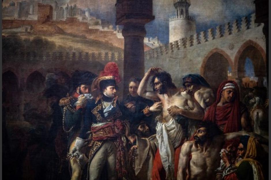 Bonaparte visitando a los afectados por la peste en Jaffa, pintura de Antoine-Jean Gros. (Foto: AFP)