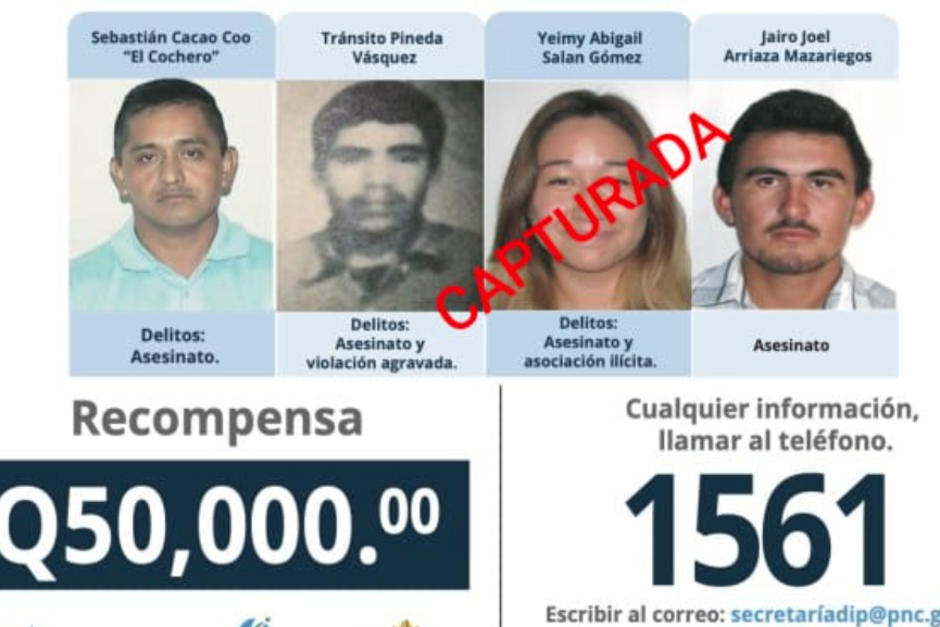 La PNC ha capturado a ocho personas del listado de los 100 m&aacute;s buscados. (Foto: Ministerio de Gobernaci&oacute;n)