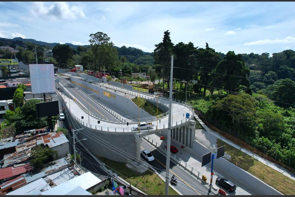 La nueva obra vial se ubica al final de la 20 calle de la zona 10 e ingreso a Santa Catarina Pinula. (Foto: Municipalidad de Santa Catarina Pinula)
