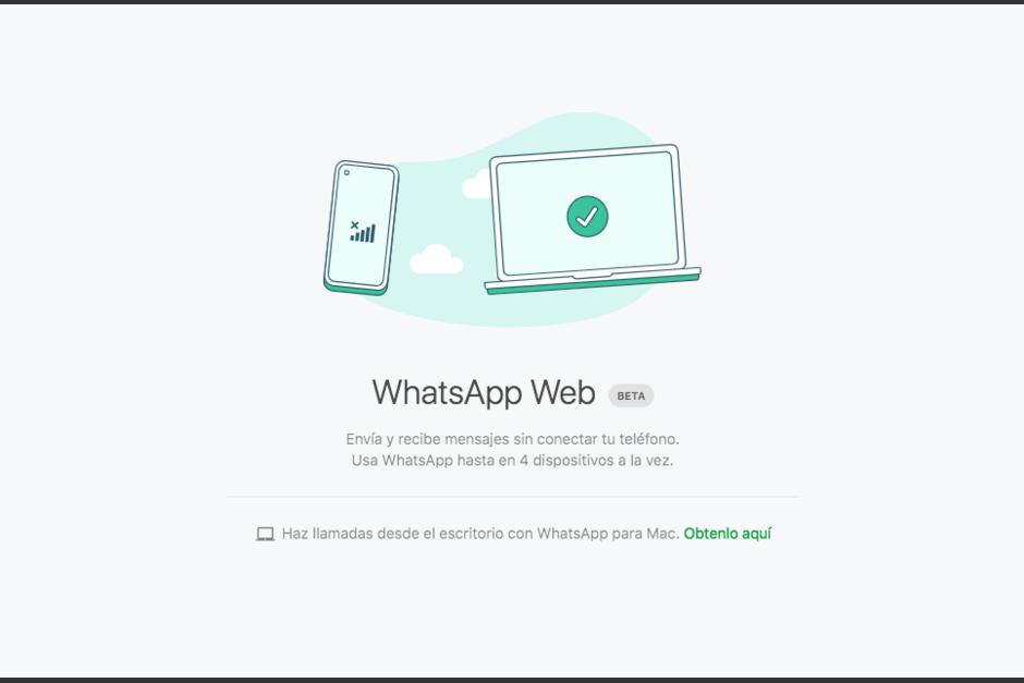 La función te permitirá vincularte hasta cuatro dispositivos como tablets y computadoras. (Foto: WhatsApp)