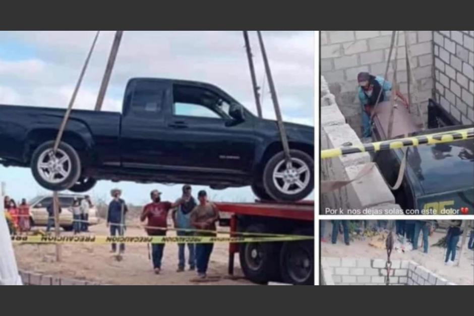 Un hombre es enterrado junto a su camioneta al fallecer. (Foto: Facebook)