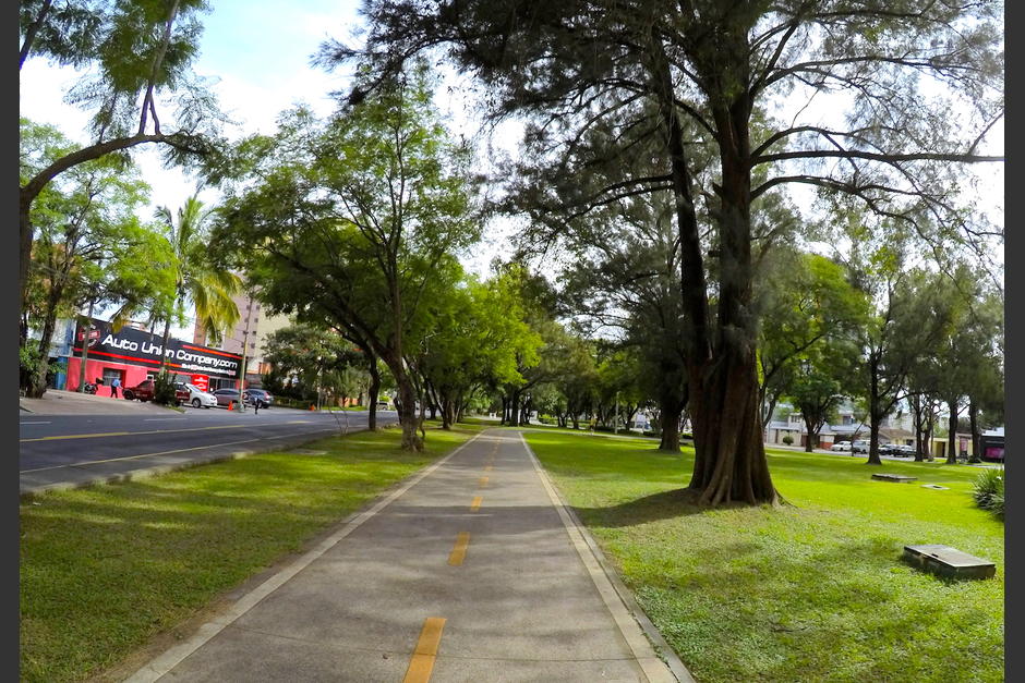 La ciclovía de la avenida Las Américas conecta con la avenida La Reforma hasta la zona 4. (Foto: Fredy Hernández/Soy502)