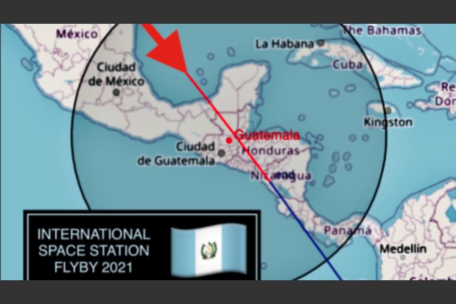 Parte del trayecto de la Estación Espacial Internacional podrá ser visto en Guatemala. (Foto: Twitter)