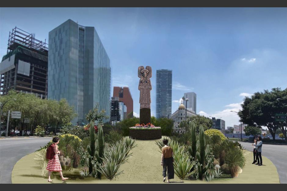 As&iacute; lucir&aacute; la nueva escultura que ser&aacute; colocada en lugar del Descubridor de Am&eacute;rica. (Foto: Gobierno de Ciudad de M&eacute;xico)