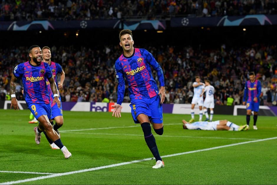 Gerard Piqué marcó el primer gol del Barcelona en Champions League ante la falta de puntería de los delanteros. (Foto: AFP)