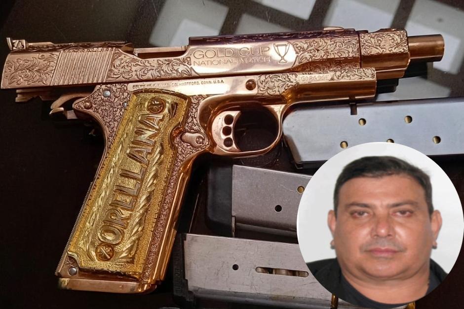 La pistola semi automática propiedad de Carlos Amilcar Orellana Donis es considerada una de las mejores del mundo. (Foto: PNC)&nbsp;