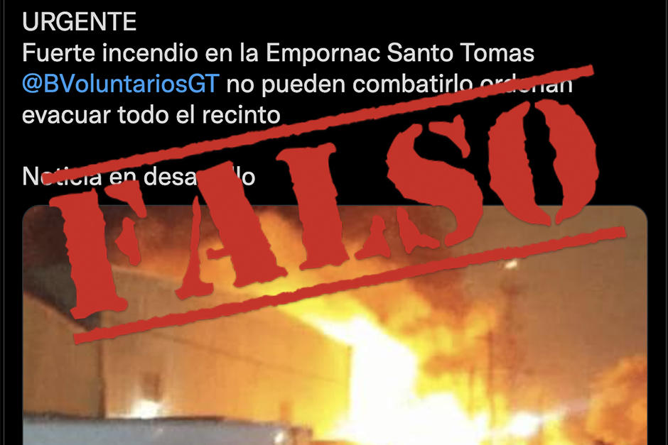 La Empresa Portuaria Nacional Santo Tomás de Castilla desmintió un incendio en sus instalaciones. (Foto: Twitter)