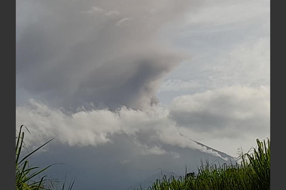 El volcán de fuego está lanzando columnas de ceniza a larga distancia. (Foto: Conred)