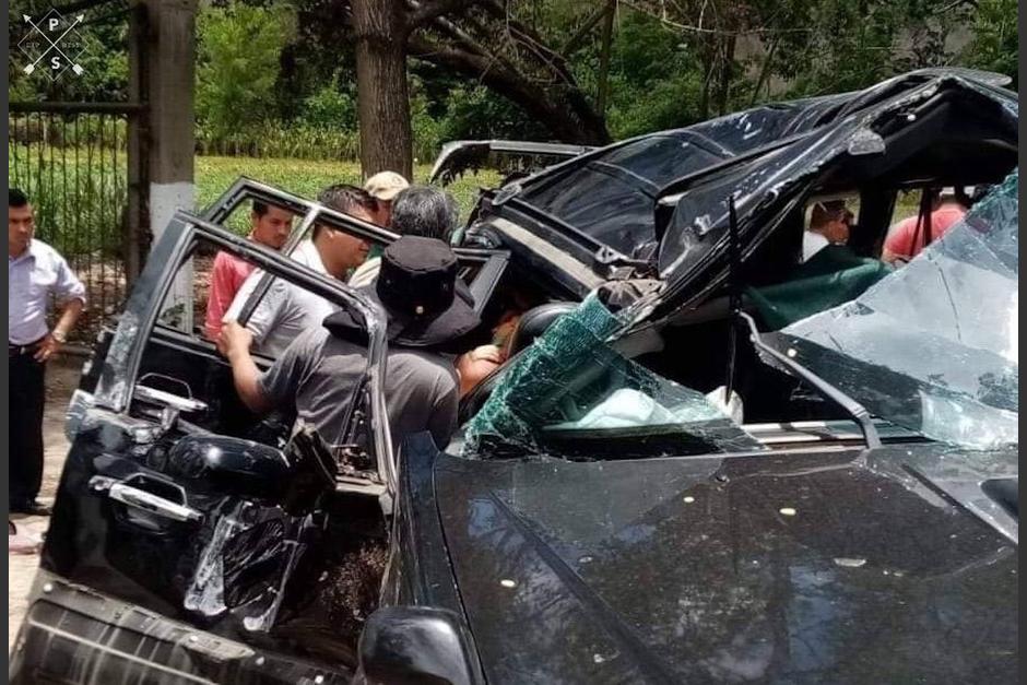 Un accidente de tránsito se produjo en jurisdicción de Gualán, en Zacapa. (Foto: Cortesía)