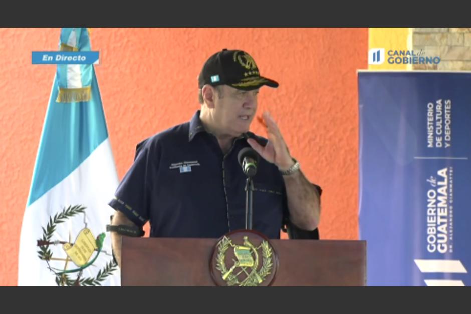 El presidente Alejandro Giammattei, participó en una actividad en Zacapa. (Foto: Captura de pantalla)&nbsp;
