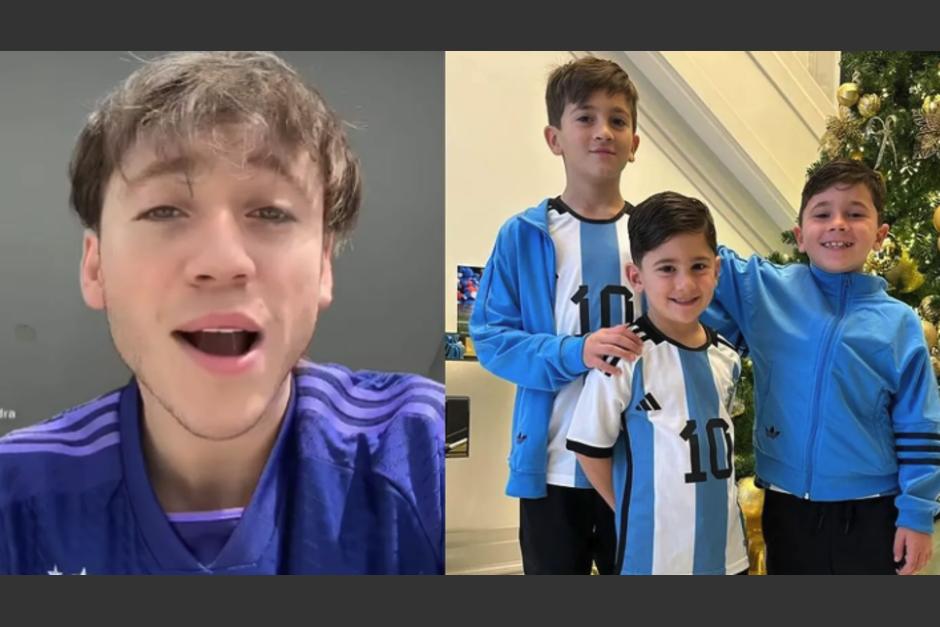 Paulo Londra se sacó una foto con los hijos de Lionel Messi la cuál predijo&nbsp; el resultado final. (Foto: Instagram)