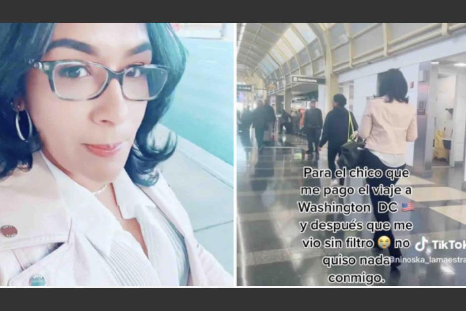 Vol&oacute; para conocer a su novio y &eacute;l la cort&oacute; al verla sin filtros. (Foto: TikTok @ninoska_lamaestra1)