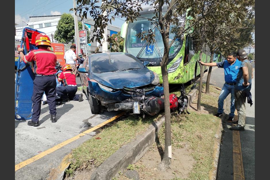 Una cuádruple colisión se registró en la Aguilar Batres, zona 11. (Foto: PMT Villa Nueva)