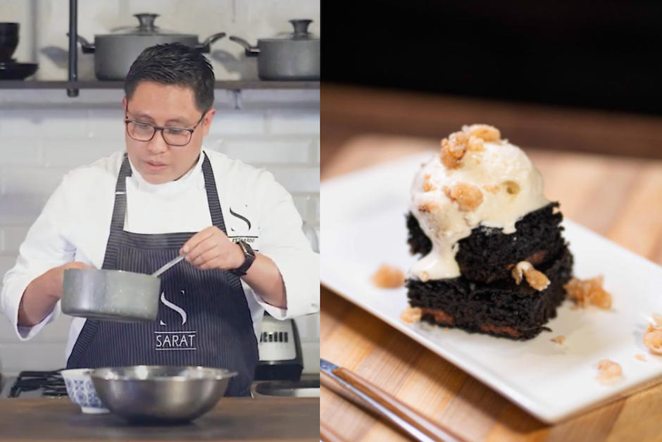 Estuardo P&eacute;rez Sarat destac&oacute; por su postre consistente en un brownie de frijol negro con helado de frijol blanco. (Foto: Todo Frijol)