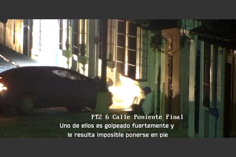 El suceso qued&oacute; registrado en el centro de monitoreo de Antigua Guatemala. (Captura Video)