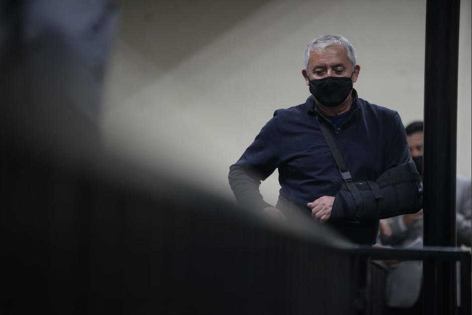 El expresidente Otto Pérez Molina acudió este martes 2 de febrero a Tribunales por el juicio relacionado al caso La Línea. (Foto: Wilder López/Soy502)