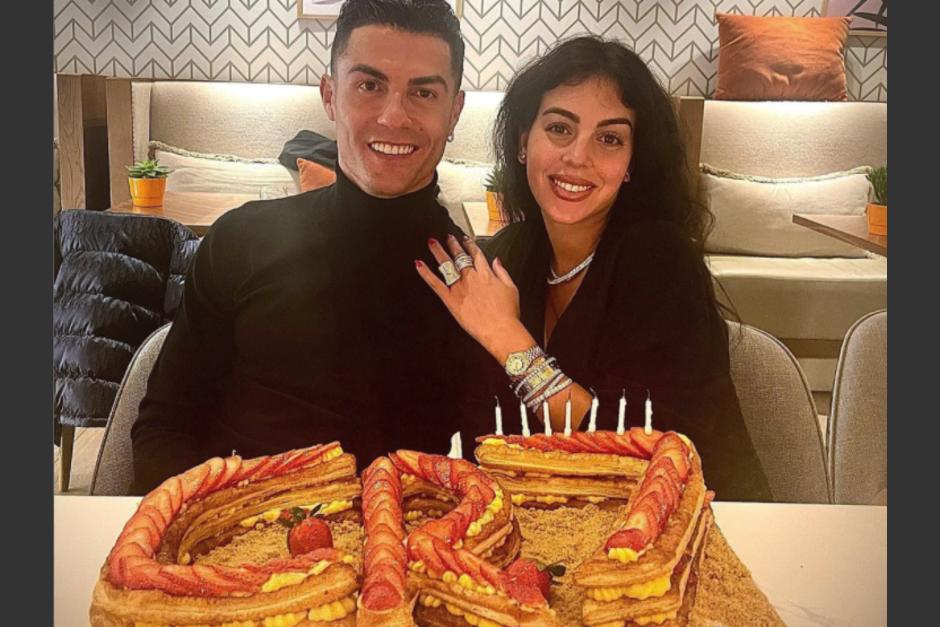 Georgina Rodr&iacute;guez le regal&oacute; un pastel a Cristiano Ronaldo por su cumplea&ntilde;os 37. (Foto: Instagram)&nbsp;