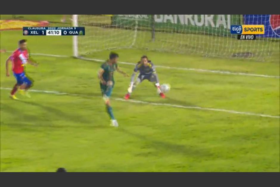 El infortunio lleg&oacute; en la parte final del primer tiempo y con ese gol Guastatoya perdi&oacute; en su visita a Xela. (Captura Video)
