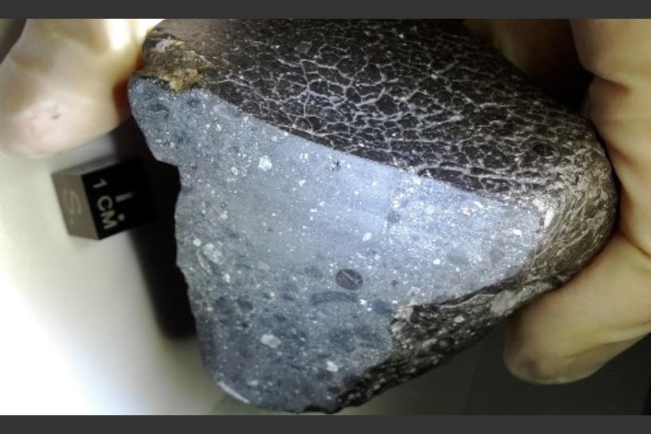 Esta fotografía obtenida el 3 de enero de 2013 por cortesía de la NASA muestra un meteorito del tamaño de un puño apodado "Belleza Negra", que podría revelar pistas vitales sobre la evolución de Marte.&nbsp;(Foto: AFP/NASA)