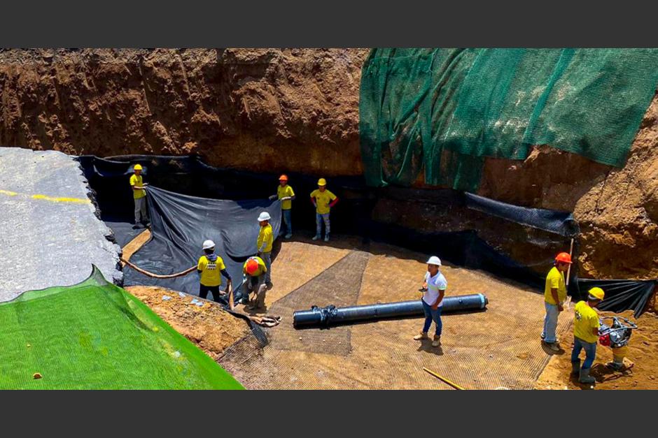 Los trabajos en el agujero de Villa Nueva continúan. (Foto: Covial)&nbsp;