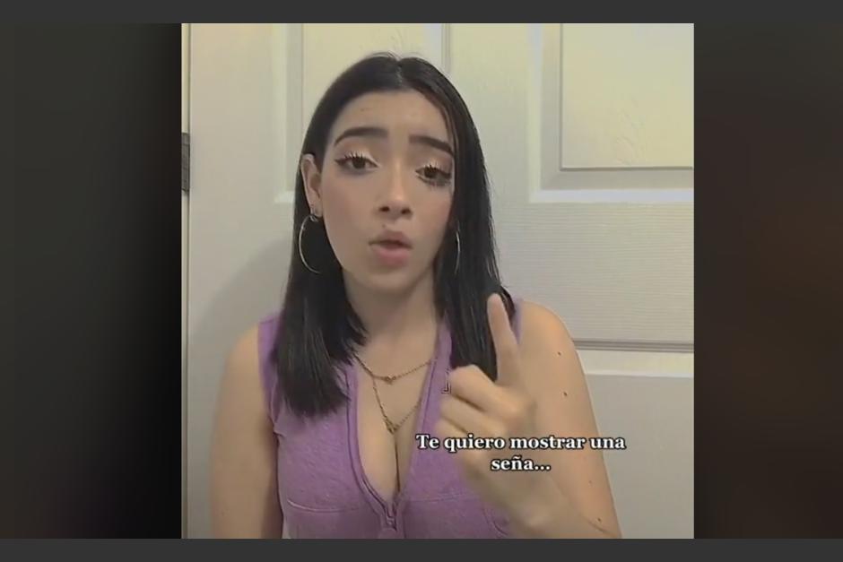 Lucero Guevara se ha vuelto viral en Tik tok, enseñando lengua de señas. (Foto: captura video)