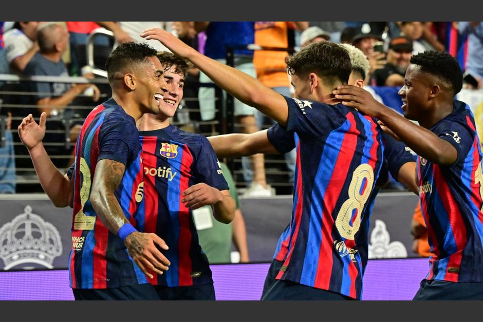 Con gol de Raphinha el Barcelona logró llevarse el clásico amistoso en Las Vegas. (Foto: AFP)&nbsp;