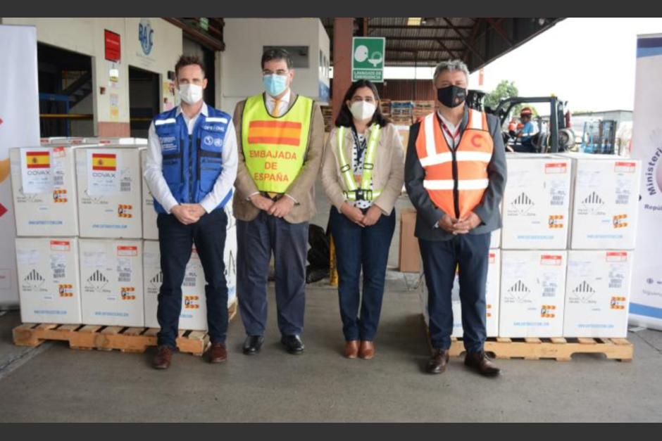 Este mi&eacute;rcoles, arrib&oacute; a Guatemala un nuevo lote de vacunas donado por Espa&ntilde;a. (Foto: Gobierno de Guatemala)