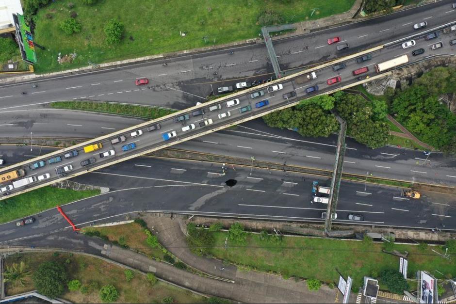 Estas son las rutas alternas para llegar al sur del país, tras colapso en la CA-9, en donde se registró un hundimiento. (Foto: Municipalidad de Villa Nueva)