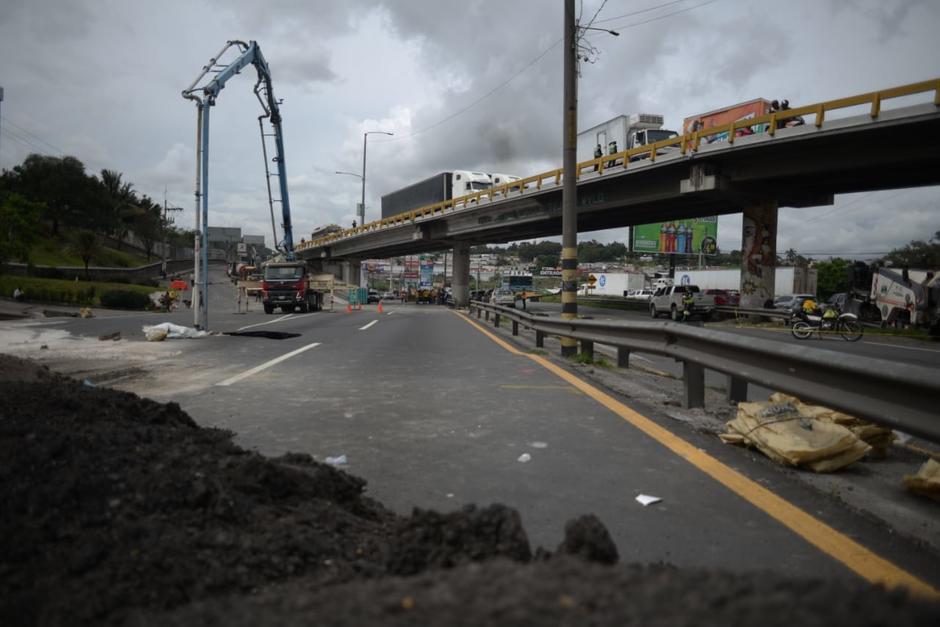 El paso del transporte pesado continúa suspendido en el puente&nbsp;Enrique Tejada Wyld. (Foto: Wilder López/Soy502)&nbsp;