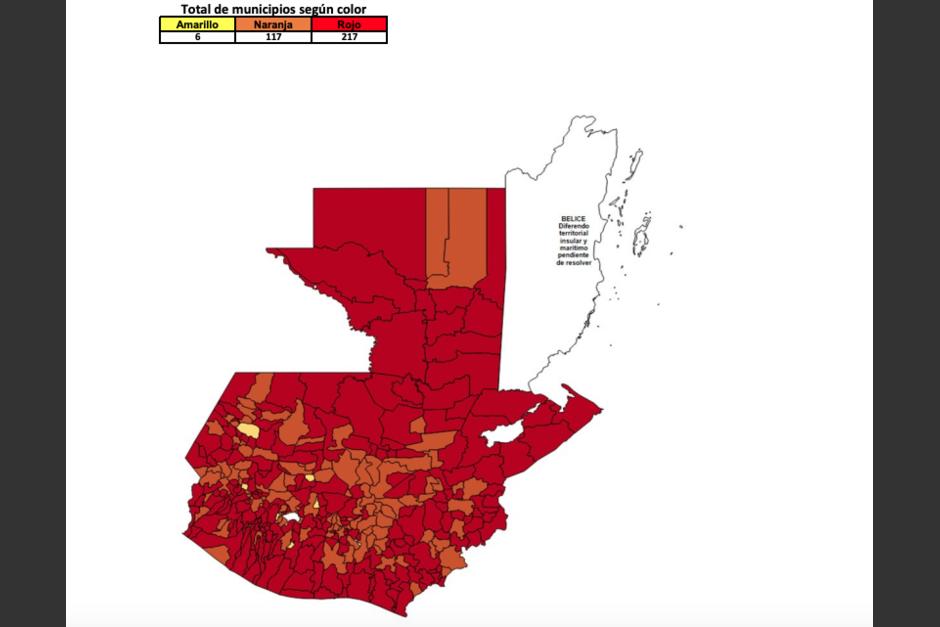 217 municipios se encuentran en alerta roja por Covid-19. (Foto: Gobierno de Guatemala)