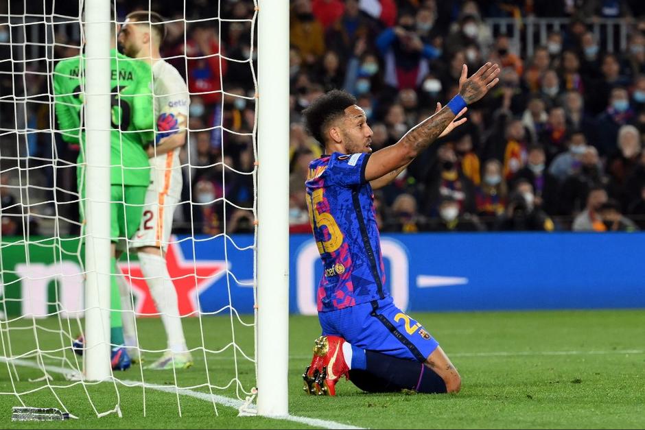 Pierre-Emerick Aubameyang no pudo brillar esta vez en el empate sin goles del Barcelona ante Galatasaray. (Foto: AFP)