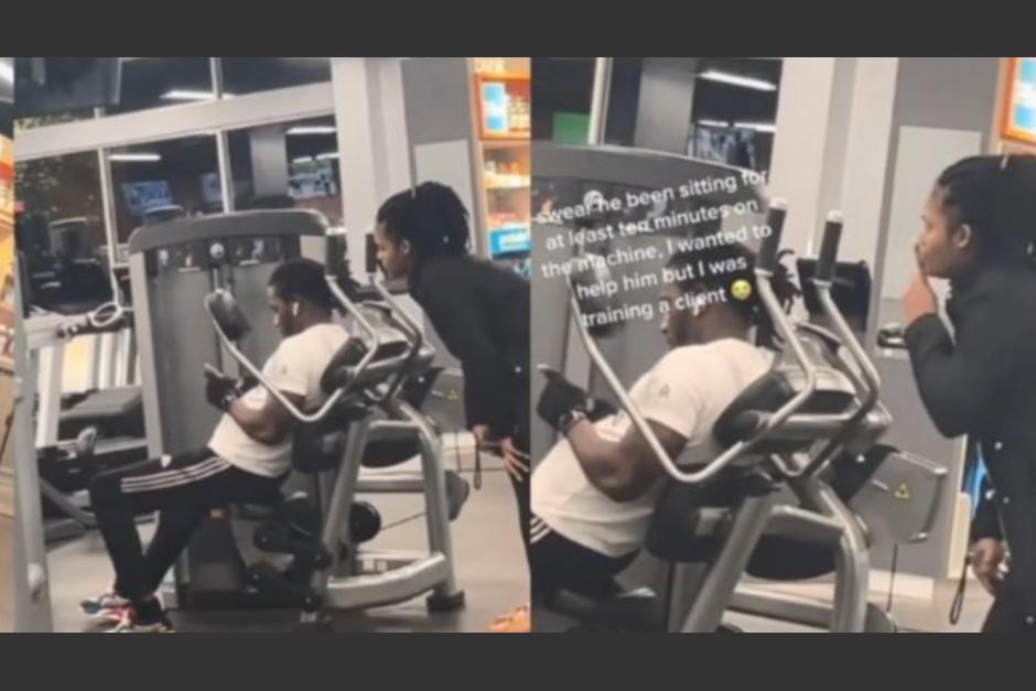 La mujer espi&oacute; a su novio sin que &eacute;l se diera cuenta, mientras se encontraba en el gimnasio. (Foto: captura de pantalla)&nbsp;