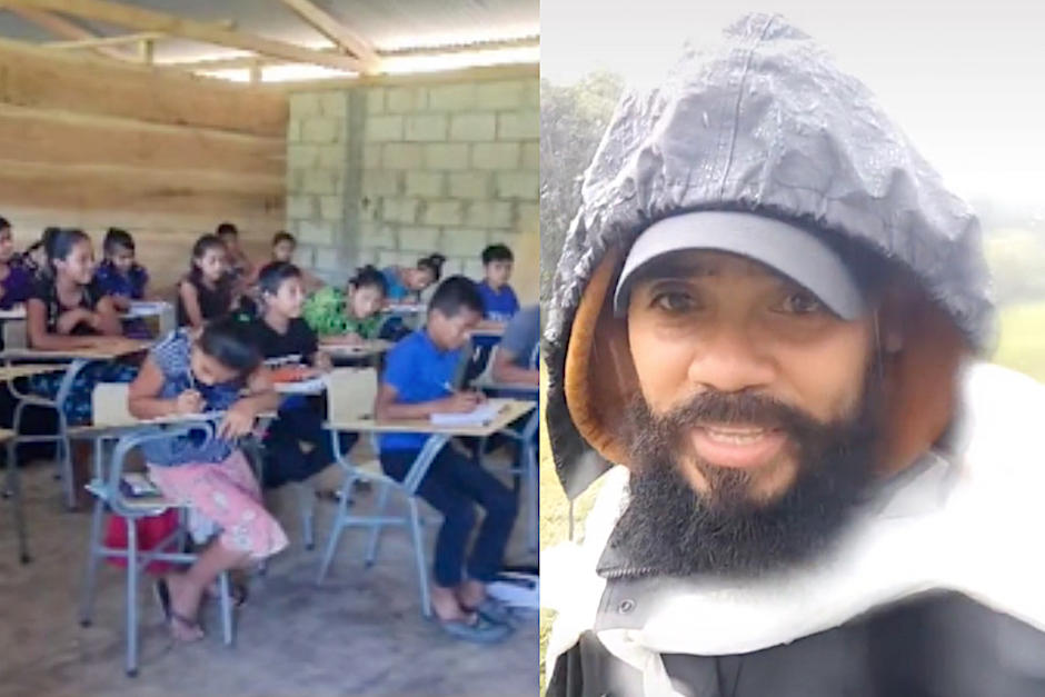 El maestro Oscar Cecilio Hernández muestra cómo es el trabajo en una escuela rural. (Fotos: TikTok)