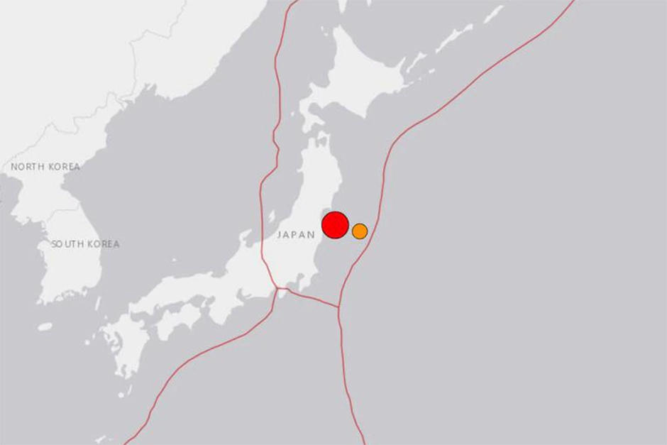 Sismo de magnitud 7,3 y alerta de tsunami en este de&nbsp;Japón. (Foto: USGS)
