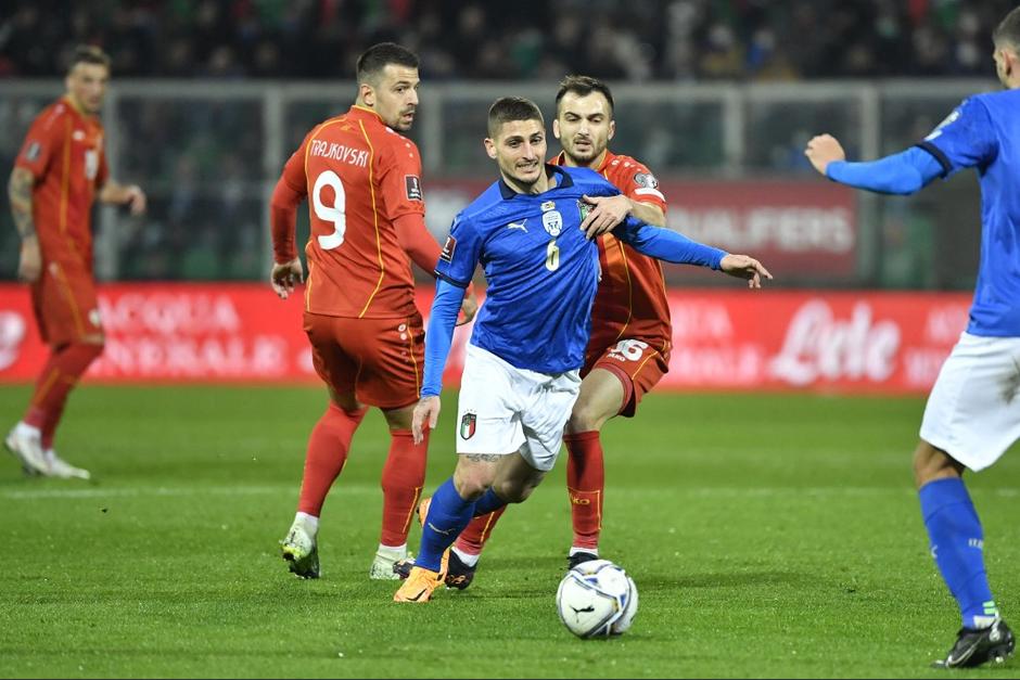 Los italianos decepcionaron y Macedonia del Norte sueña con el Mundial. (Foto: AFP)