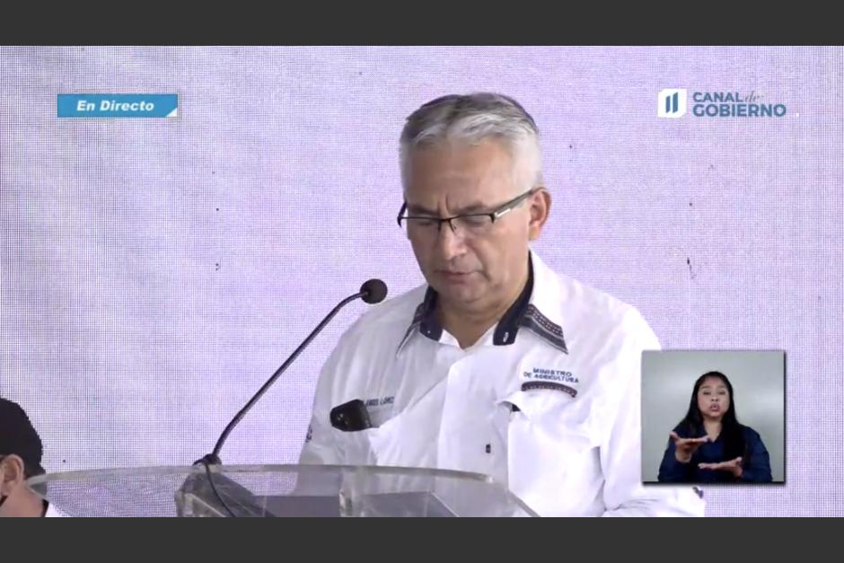 El ministro de Agricultura, Jos&eacute; &Aacute;ngel L&oacute;pez, participa en una actividad p&uacute;blica. (Foto: Captura de pantalla, transmisi&oacute;n Canal de Gobierno)&nbsp;