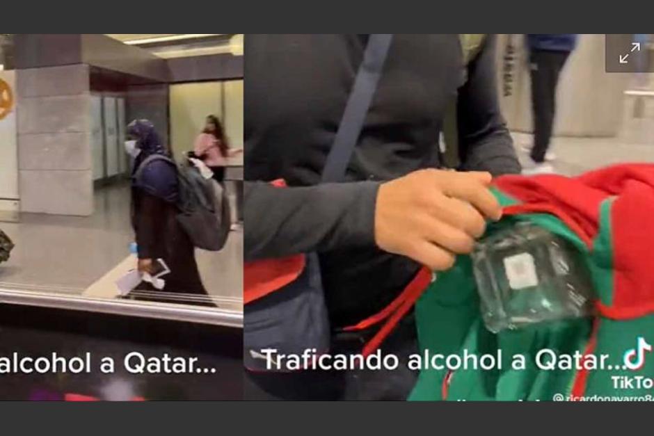 Circula video de un mexicano que ingresó licor de manera ilegal a Qatar. (Foto: Captura de pantalla)