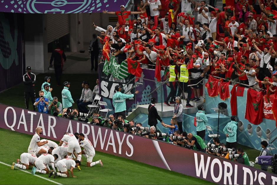 Marruecos gan&oacute; a B&eacute;lgica en un intenso partido por el grupo F. (Foto: AFP)
