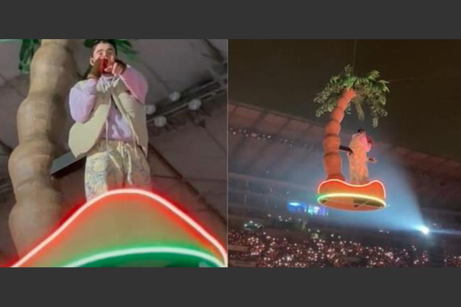 La palmera aérea que utiliza Bad Bunny en sus conciertos se ha vuelto una de las mayores atracciones de sus shows. (Foto: El Comercio)
