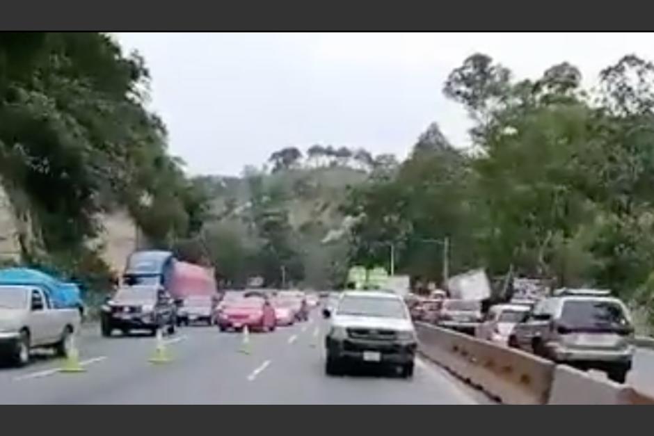 La carga vehicular se ha incrementado en Villa Nueva. (Foto: captura de pantalla)
