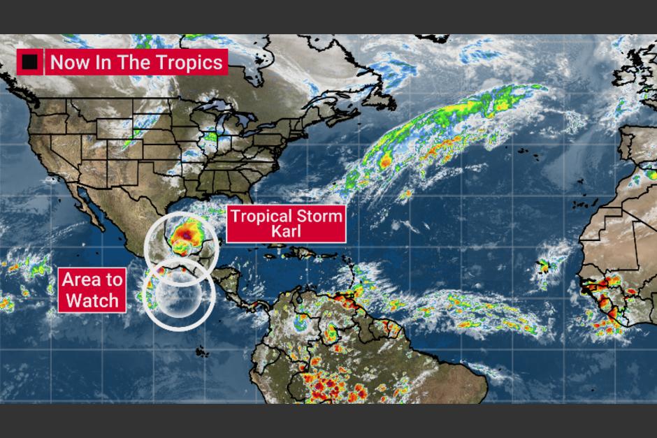 La tormenta tropical Karl se ha convertido en una amenaza para el territorio mexicano. (Foto: Weather Channel)