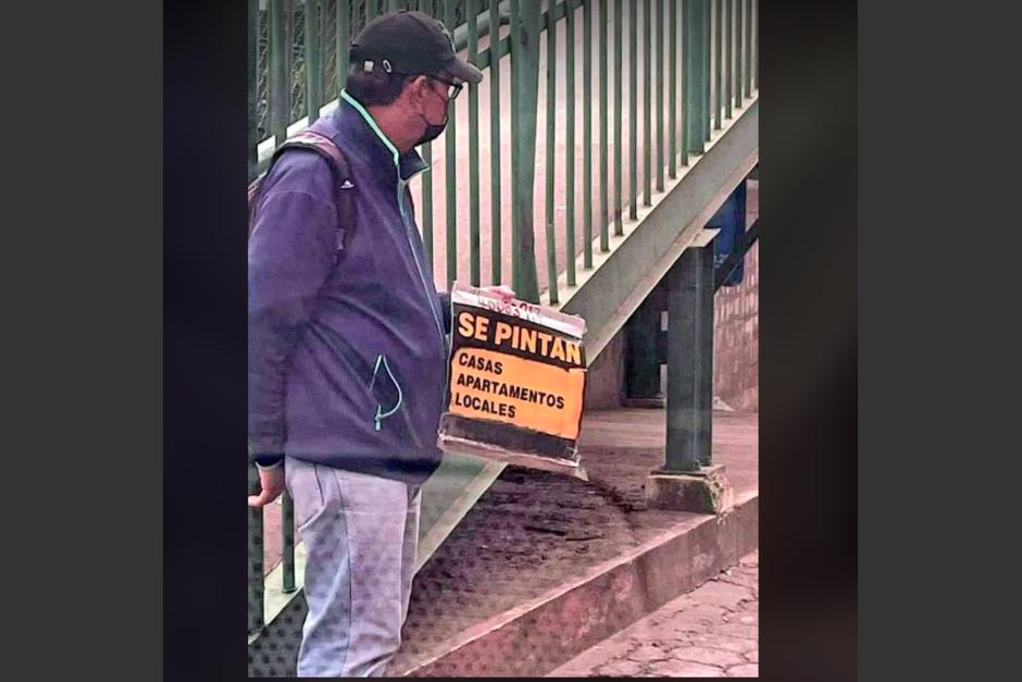 El guatemalteco sali&oacute; a las calles con la esperanza de encontrar pronto empleo. (Foto: redes sociales)&nbsp;