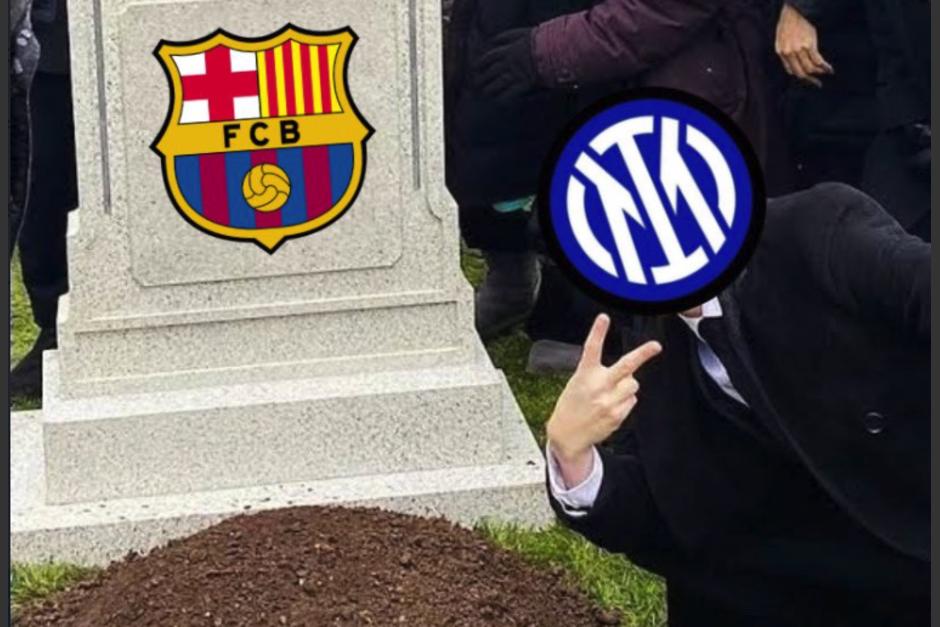 La victoria del Inter dejó fuera al Barcelona de Champions y los memes se desatan. (Foto: redes sociales)