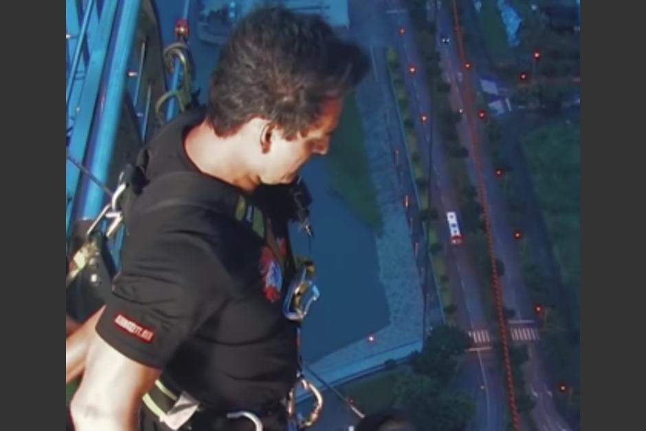 El guatemalteco realizó una temeraria actividad. (Fotos: captura de pantalla)